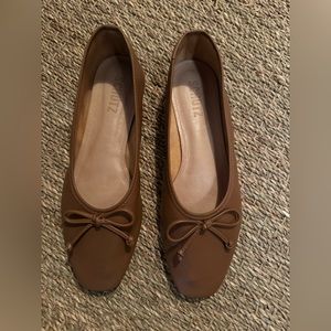 NEW SCHUTZ Arissa Slip On Square Toe Flats Brown Size 6.5